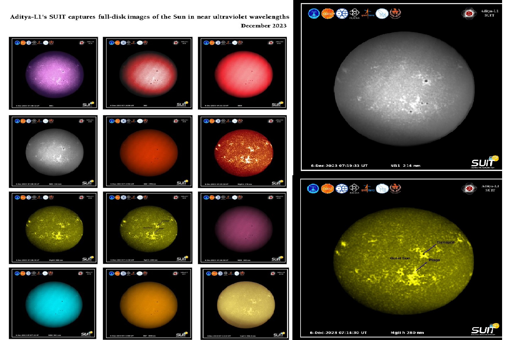 ISRO Aditya-L1 Captures Full-Disk Images of Sun in Near Ultraviolet Wavelengths