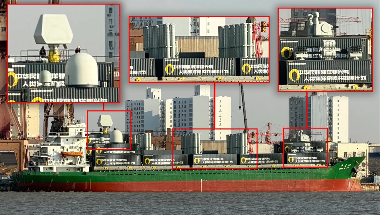 Images Reveal Chinese Container Ship Converted Into Modular Missile Platform