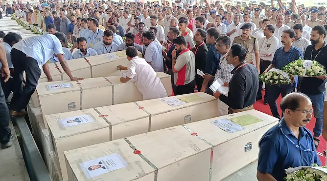Indian Air Force Plane Brings Home Bodies of 45 Indians Killed in Kuwait Fire