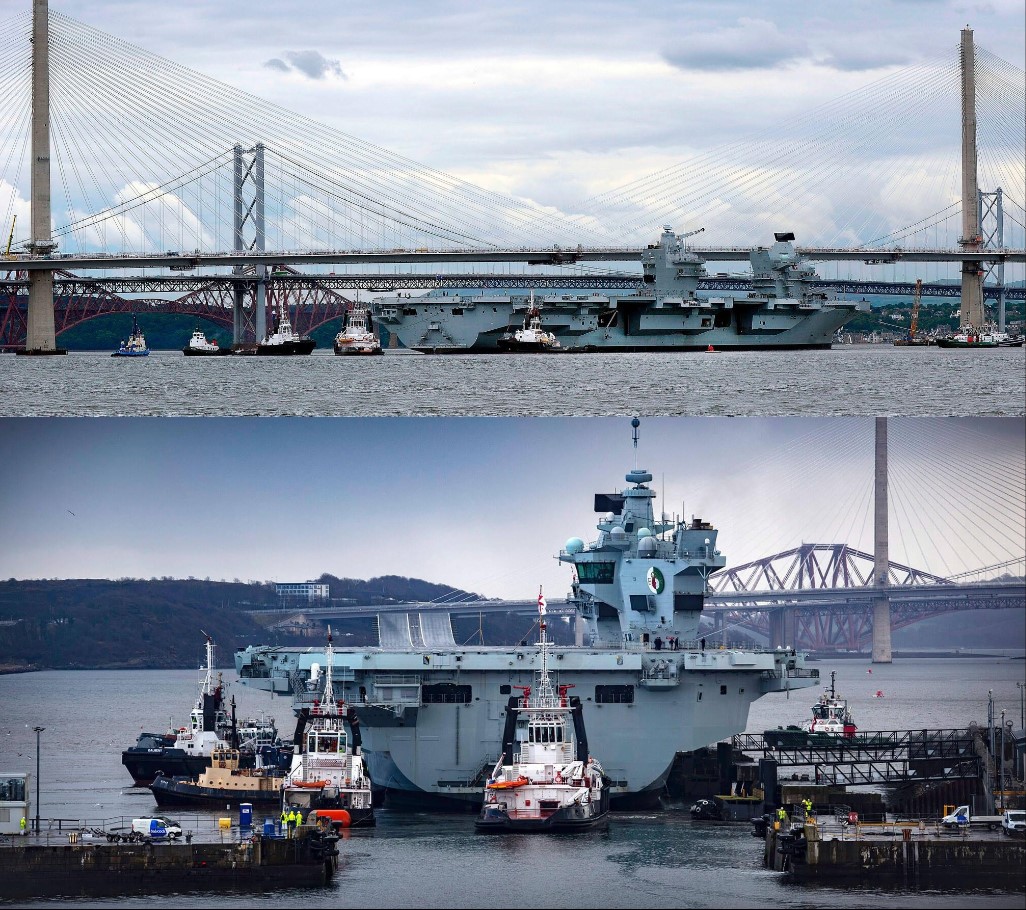 HMS Queen Elizabeth Departs Rosyth After Extended Maintenance, Awaits Sea Trials