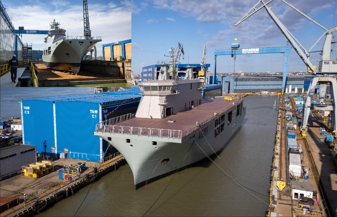 Damen Launches 7,000-Ton Drone Carrier NRP D. Jo&atilde;o II for Portuguese Navy