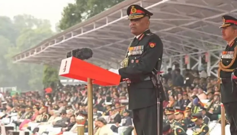 "Army Chief General Manoj Pande Highlights Surge in Terrorist Activities in Certain Regions on 76th Army Day"