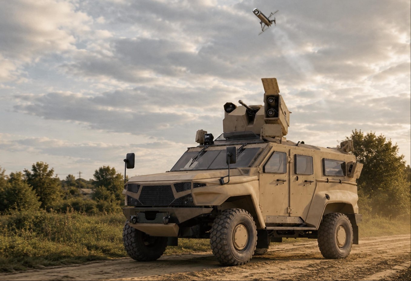 Rafael and SpearUAV Launch Iron Wasp Drone Interceptor for Armored Vehicles
