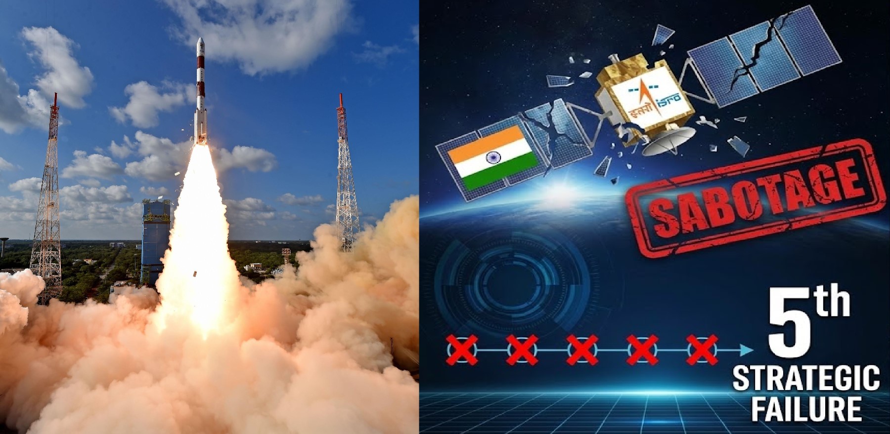 India&rsquo;s Military Satellites Keep Failing: Experts Flag "Sabotage" After  5th Strategic ISRO Failure