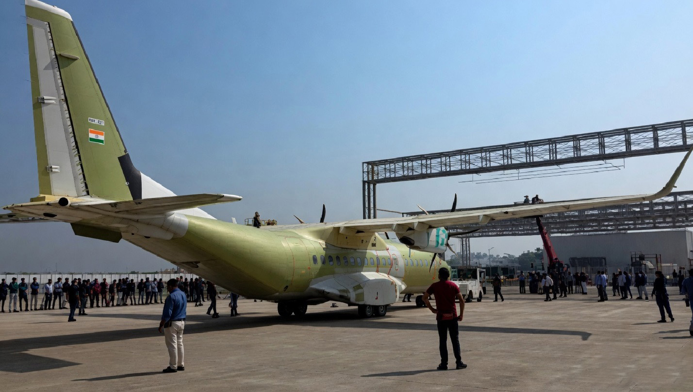 Tata Advanced Systems Rolls Out First India-Assembled Airbus C295 Military Aircraft in Vadodara