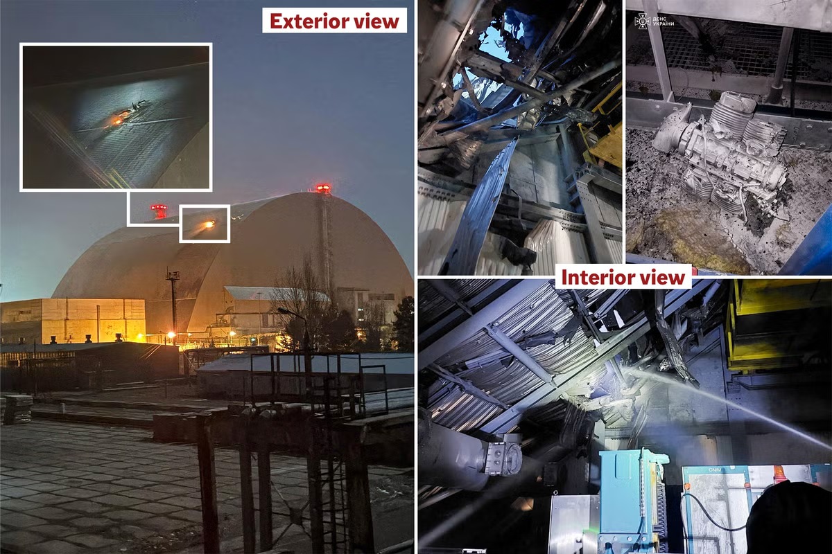 Russian Drone Attack Damages Chernobyl's Protective Shelter