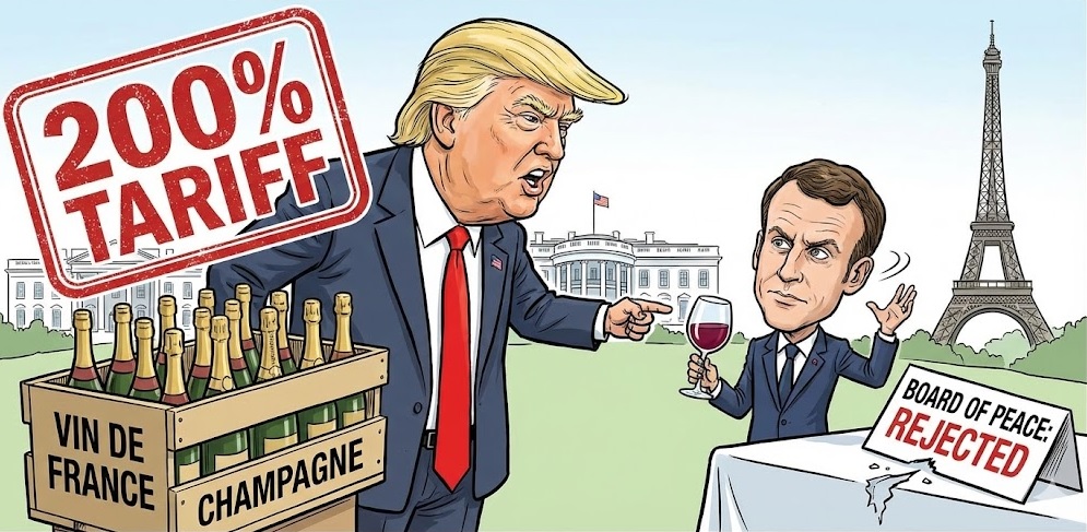 Trump Threatens 200% Tariff on French Wine After Macron Rejects &lsquo;Board of Peace