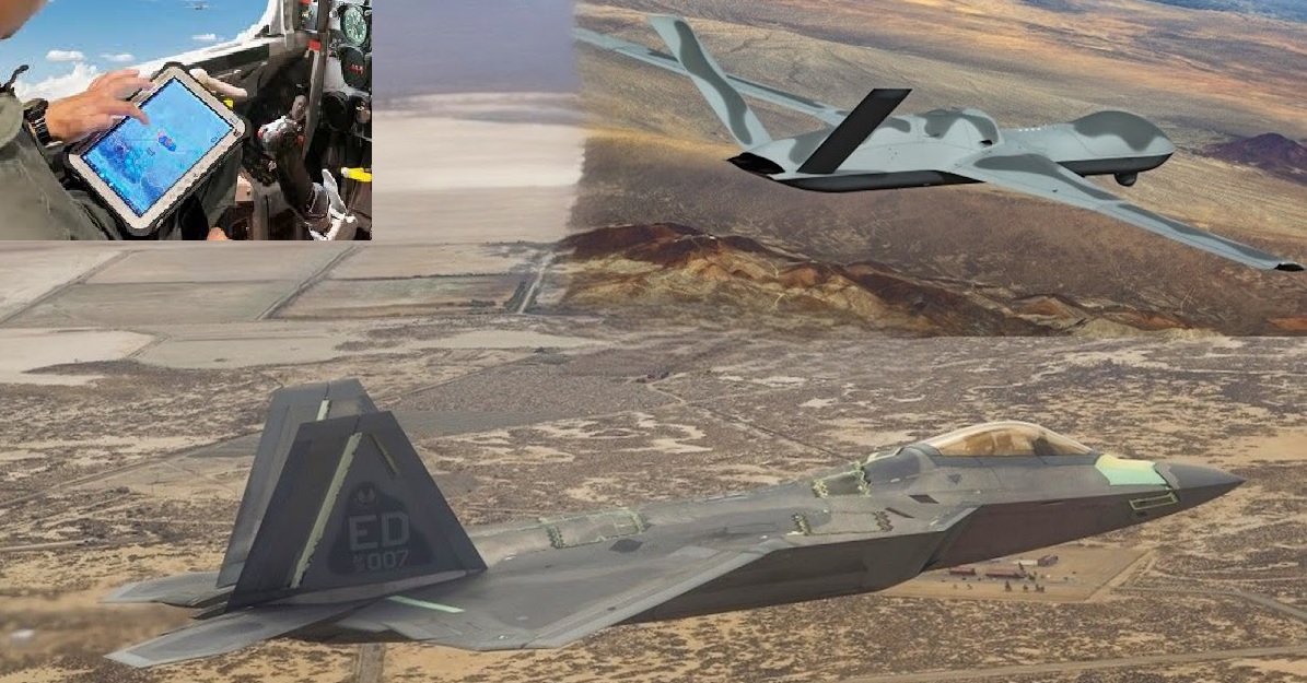 U.S. F-22 Pilot Controls MQ-20 Avenger Drone in Historic Test Over Nevada Range