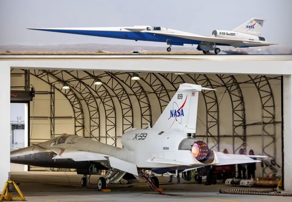 NASA’s X-59 “Quiet Supersonic” Jet Completes First Test Flight Over Southern California Desert