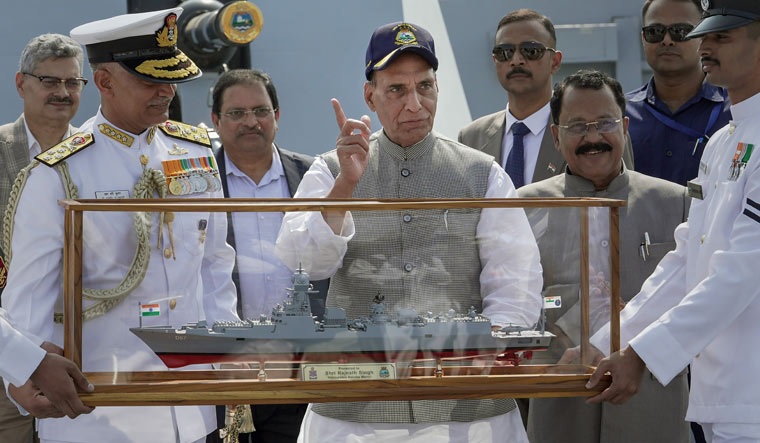 Defence Minister Rajnath Singh Commissions INS Sandhayak in Visakhapatnam