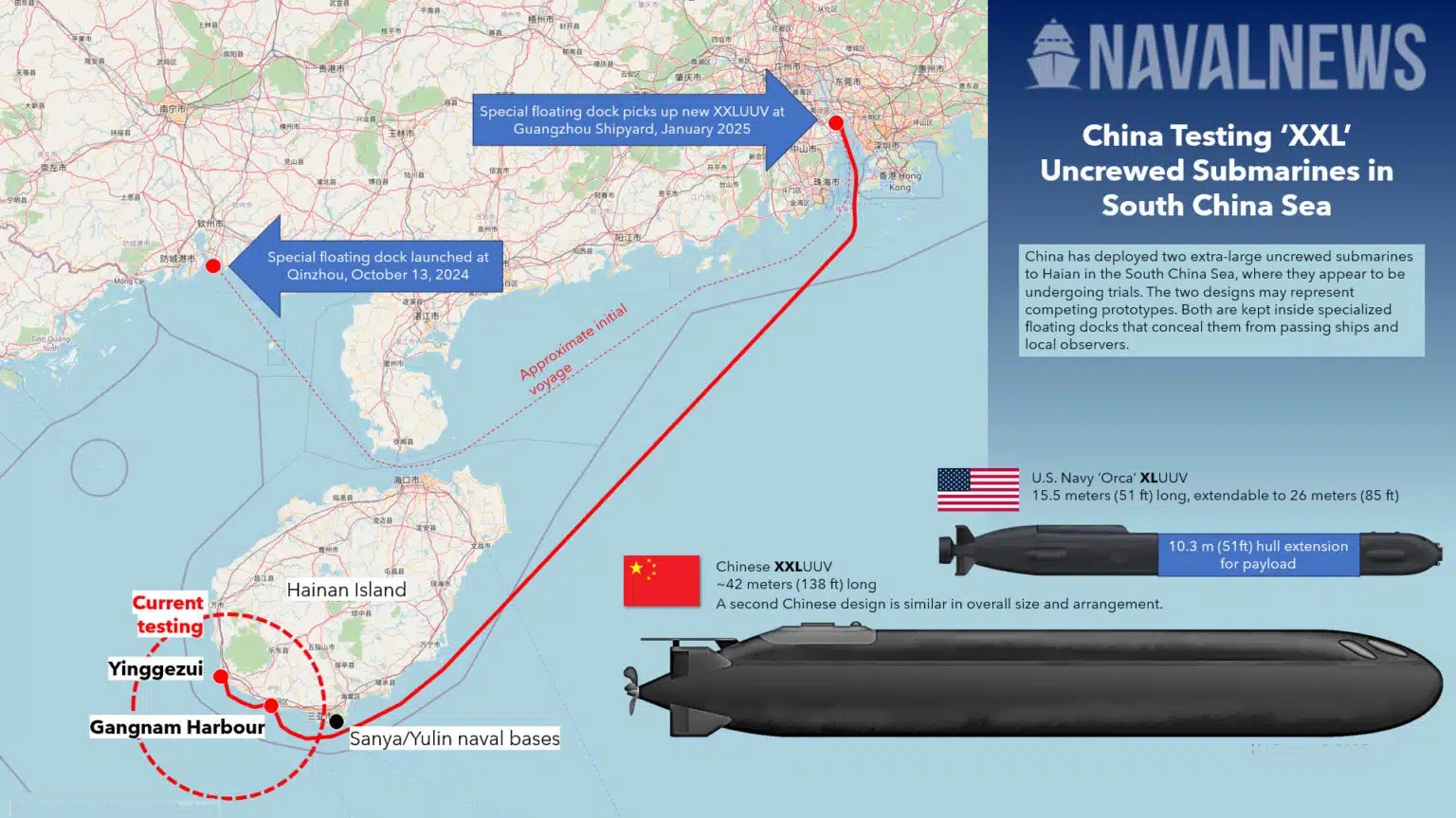 China Tests Giant Uncrewed “Submarine-Drones” off Hainan