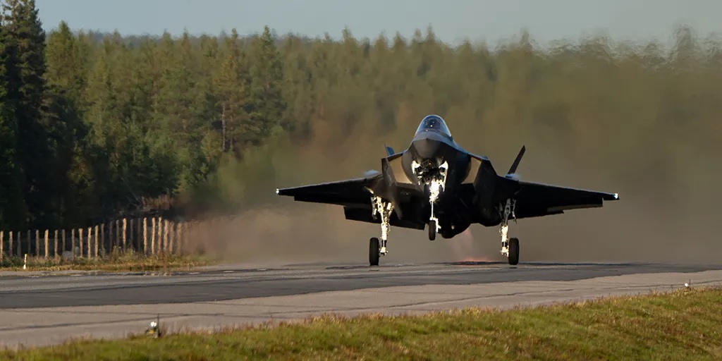 U.S. Air Force F-35 Lightning II Makes Historic First Landing on Finnish Highway During NATO Exercise BAANA 2024