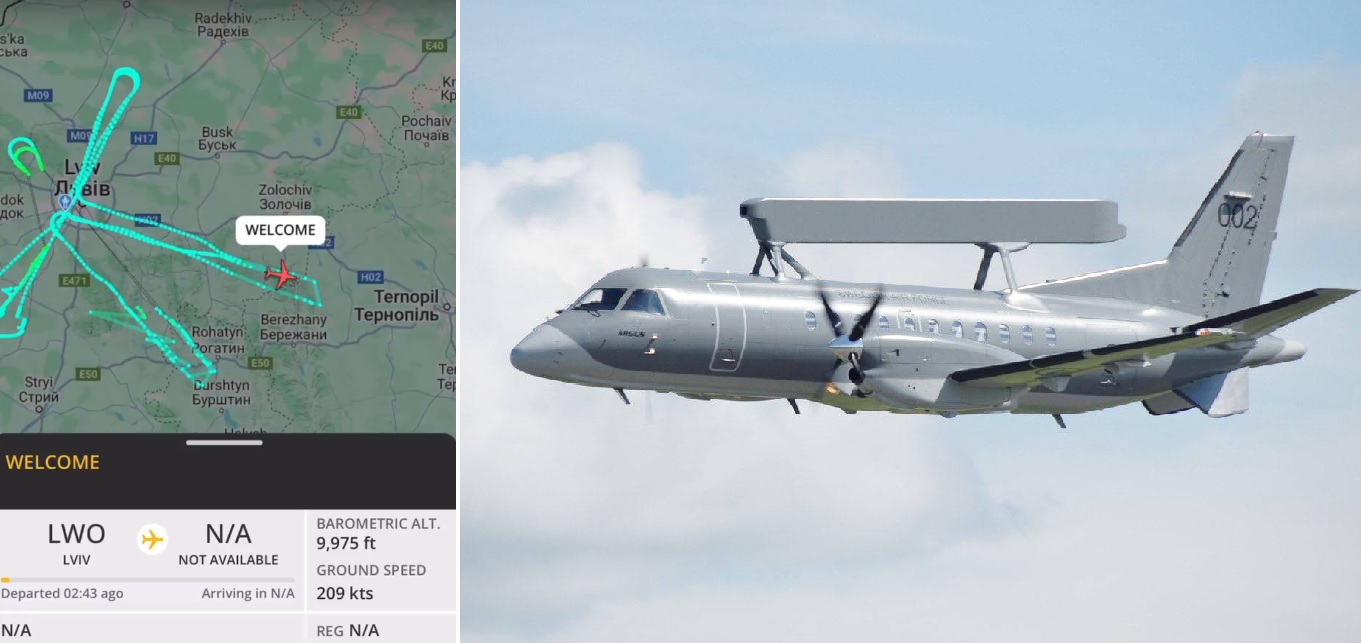 Ukraine&rsquo;s Saab 340 AEW&C Radar Aircraft Spotted in Flight for First Time