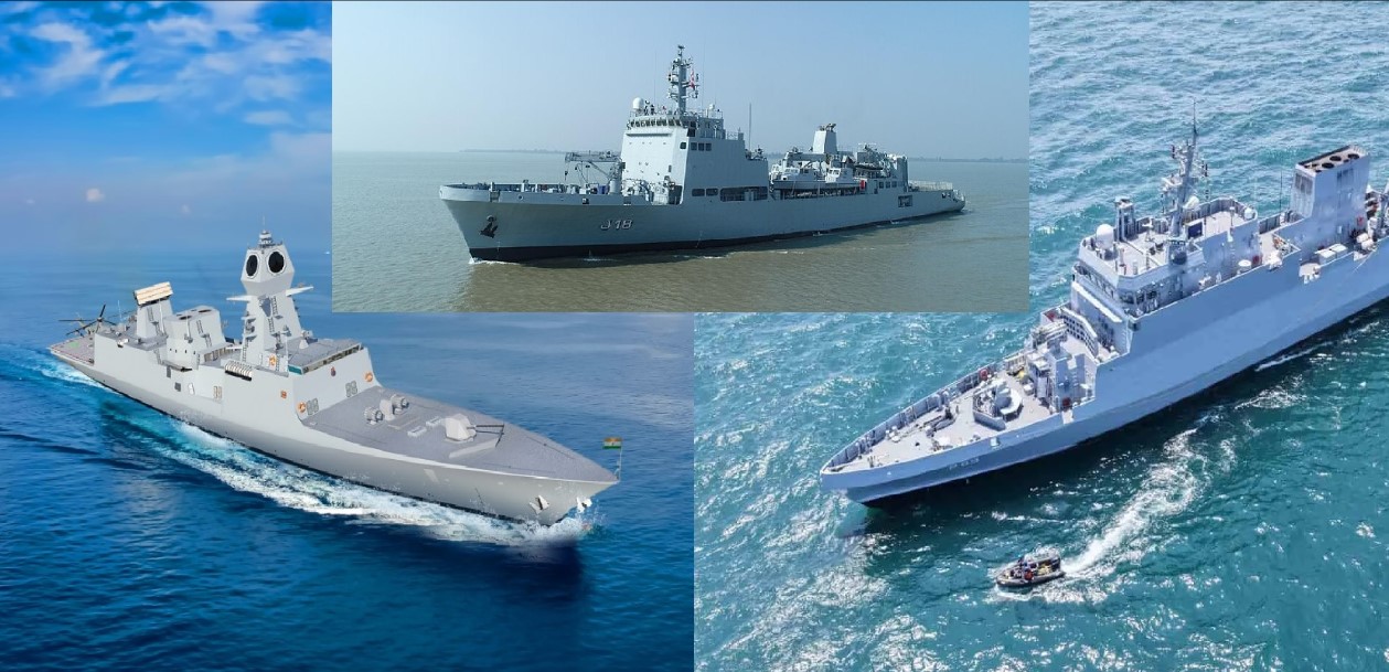 Indian Navy to Commission Stealth Frigate, ASW Craft and Survey Vessel in Rare Triple Induction at Kolkata