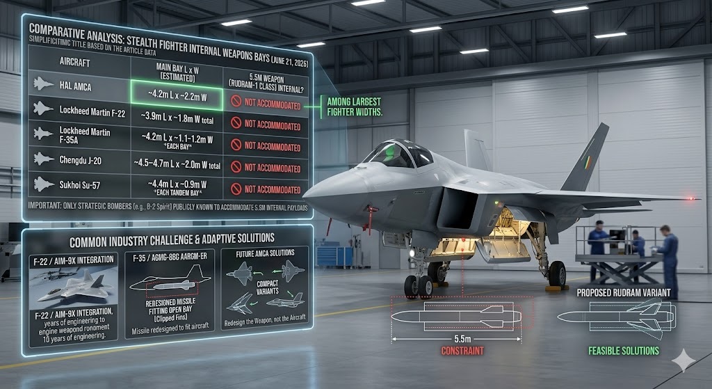 AMCA's Internal Weapons Bay Is Not a Design Flaw: What the F-22, F-35, J-20, and Su-57 Reveal