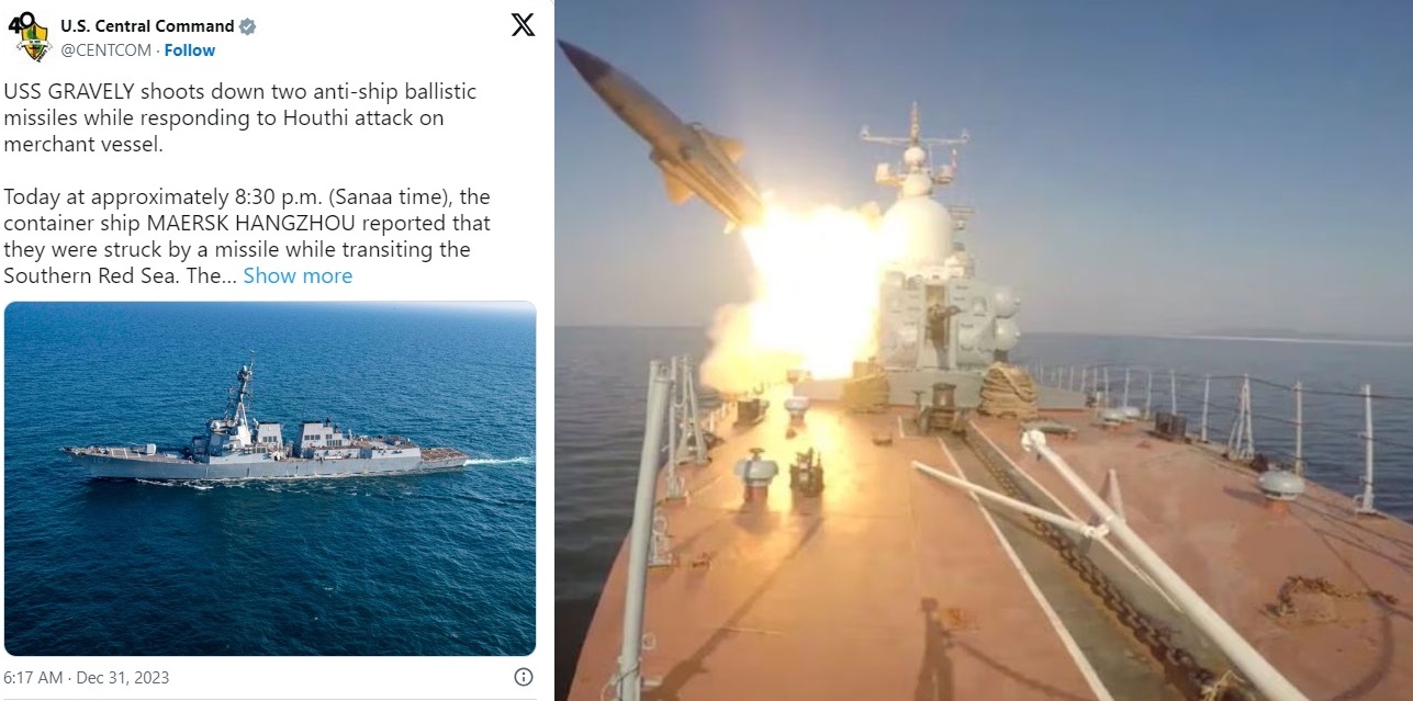 U.S Destroyers Intercept Ballistic Missiles in Red Sea Fire From Yeman 