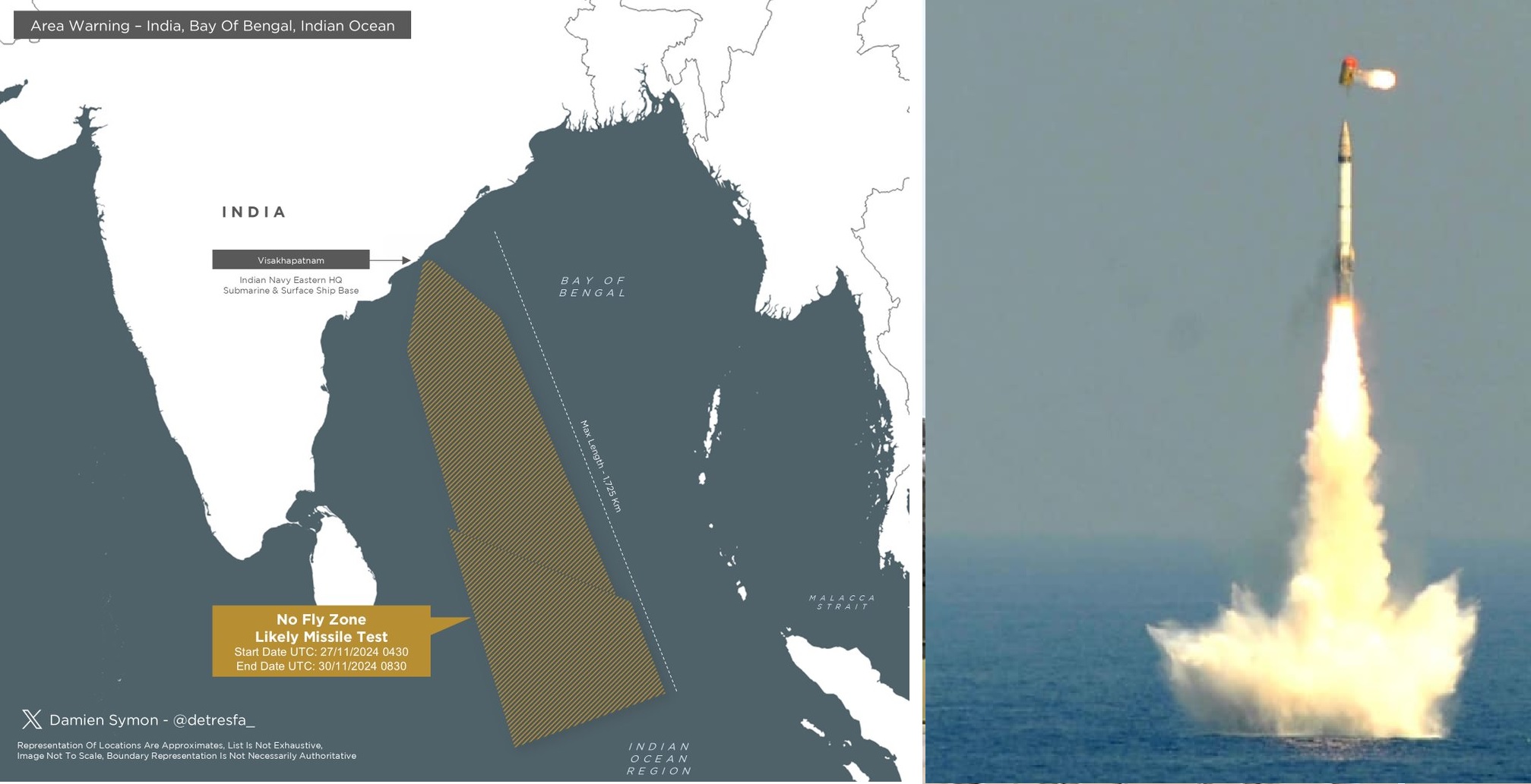 India Issues NOTAM for Possible Long-Range Missile Test Over 1,725 km Area in Bay of Bengal, Scheduled from Nov 27-30