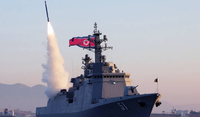 North Korea Test-Fires Five Missiles from New 5,000-Ton Choe Hyon-Class Destroyer