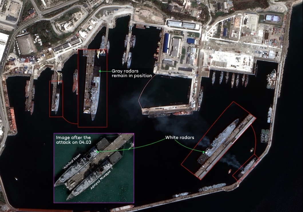 Russian Frigate Admiral Essen Hit Again in April 6 Drone Strike on Novorossiysk, OSINT Analysis Indicates Further Damage