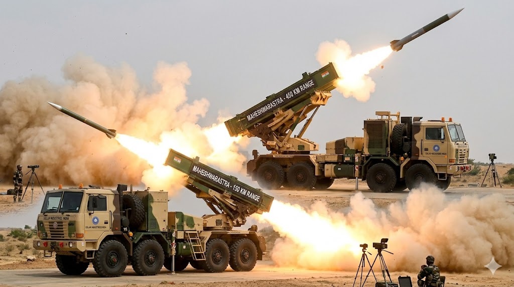 Solar Industries Offers 150&ndash;450 Km Maheshwarastra Precision Rocket System to Indian Army