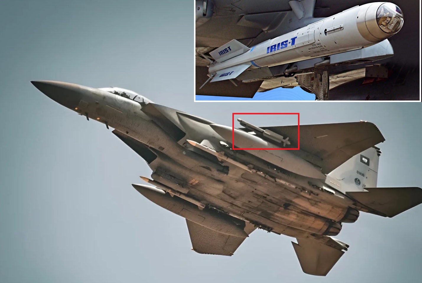 Royal Saudi Air Force F-15SA Spotted Carrying IRIS-T Air-to-Air Missile for First Time