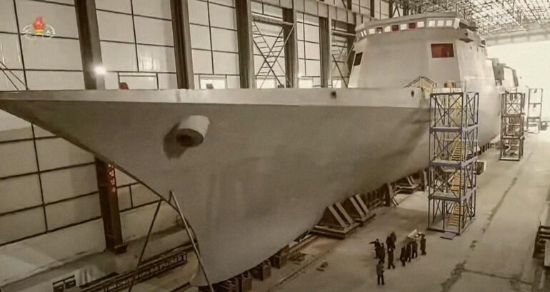 North Korea Unveils Advanced Frigate Design Likely Equipped with Guided Missiles