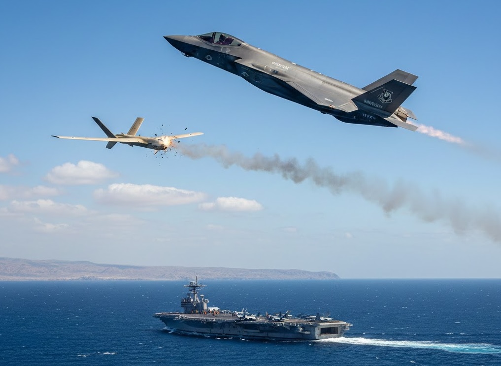 U.S. F-35C Shoots Down Iranian Shahed-139 Drone Approaching USS Abraham Lincoln