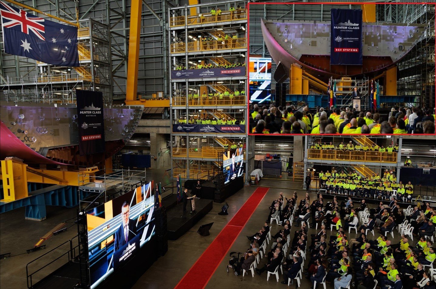 Australia Lays Keel for First Hunter-Class Frigate at Osborne Naval Shipyard