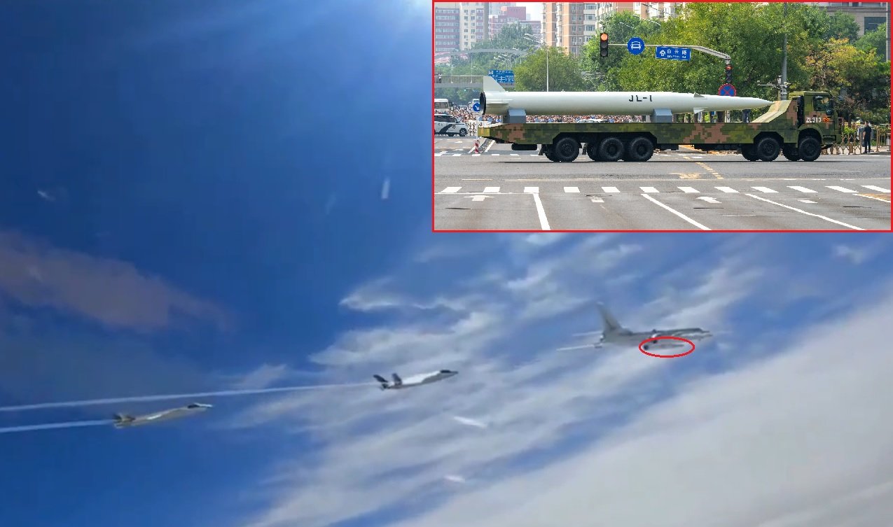 China Releases First Official In-Flight Footage of H-6N Bomber Carrying JL-1 Air-Launched Ballistic Missile
