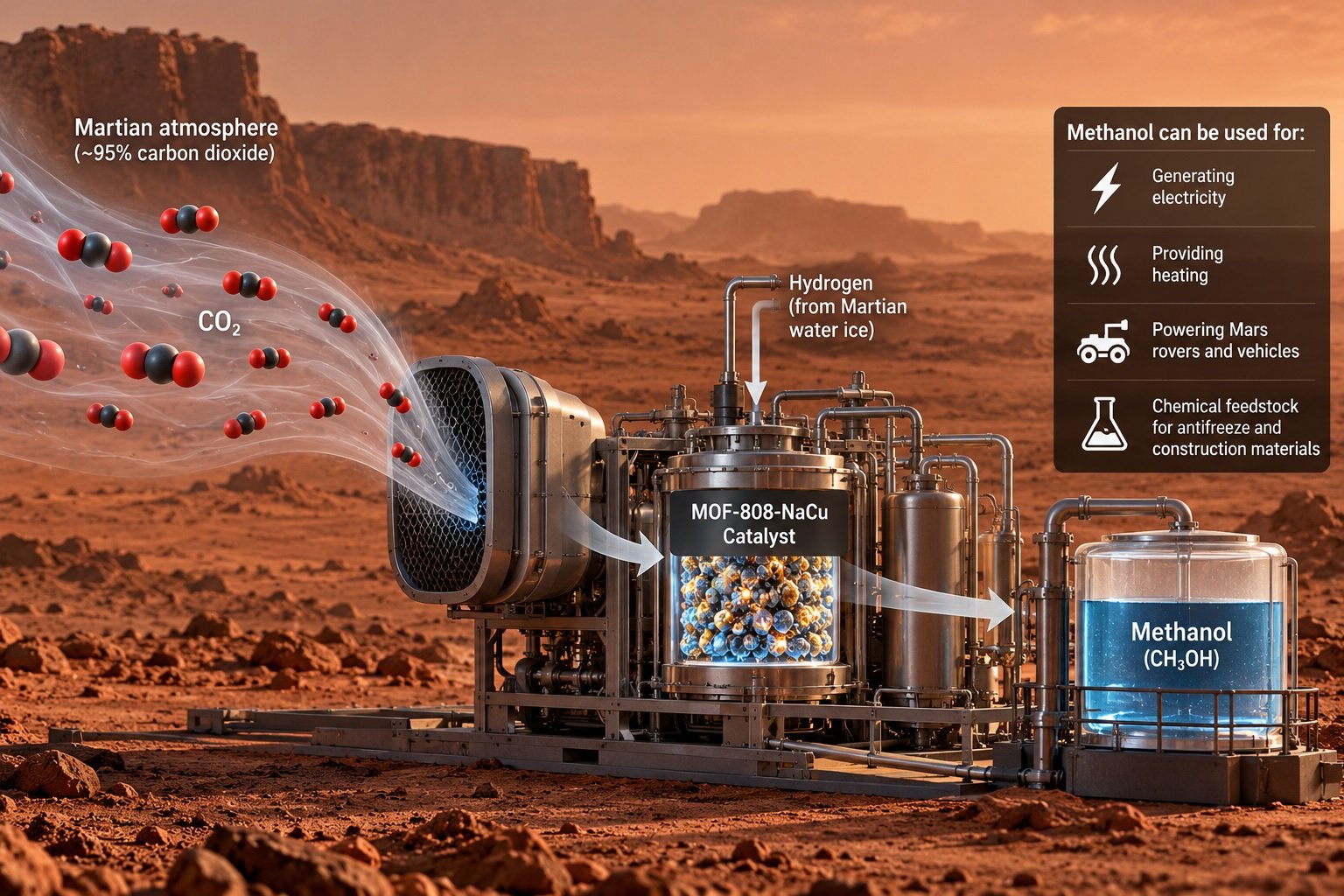 Chinese Researchers Develop Catalyst to Convert Mars Carbon Dioxide into Methanol Fuel