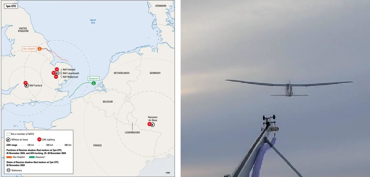 IISS Report Says Russian Shadow Fleet Likely Launched Drone Surveillance Missions Over Over U.S. Bases in England