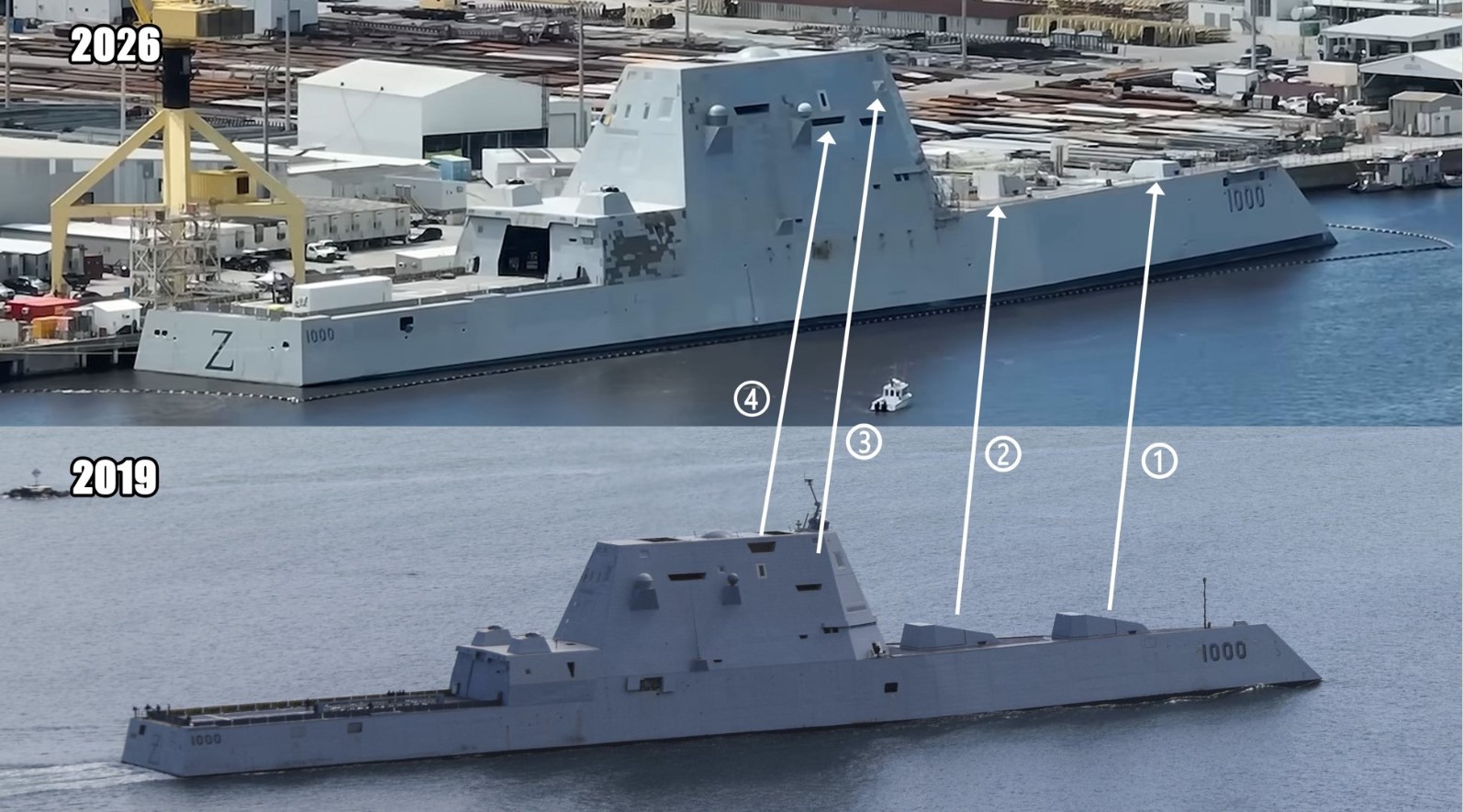 Latest Images Reveal Major Visual Changes to USS Zumwalt During Hypersonic Missile Upgrade