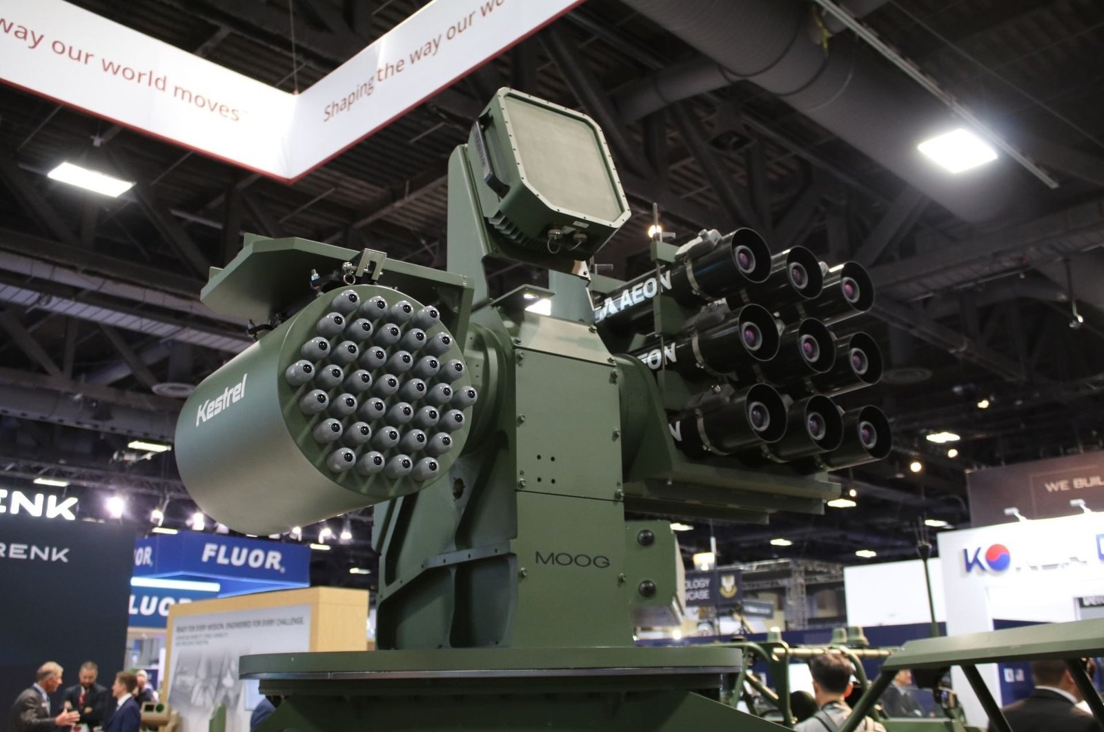 Moog Unveils MR SLED Mobile Defense System With 37 Kestrel Interceptors and Up to 12 Zeus Missiles