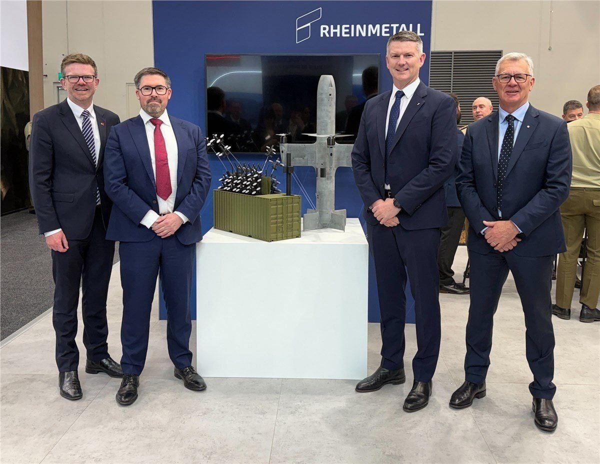 Rheinmetall, Praetorian Aeronautics Unveil AERIE Mobile Counter-UAS System With 20+ Interceptors