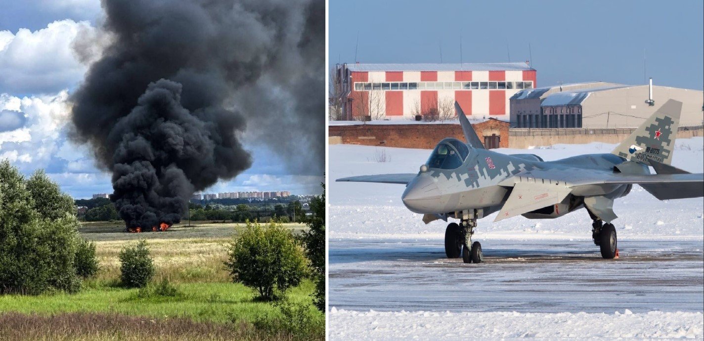 Russian Su-57 Stealth Fighter Crashes During Training Flight Near Moscow, Pilot Ejects Safely