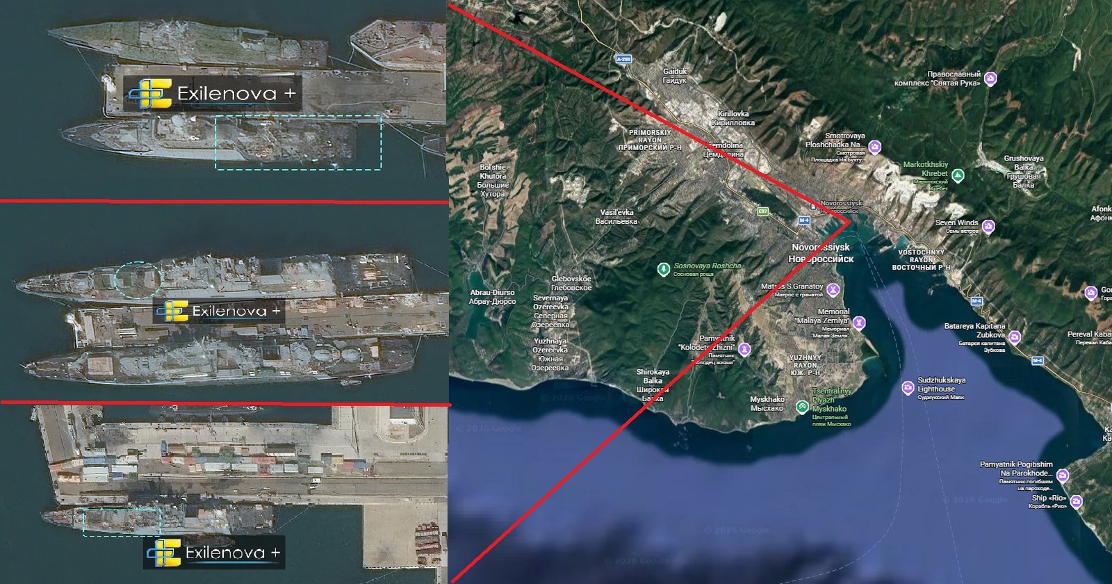 Satellite Imagery Confirms Ukrainian Strike on Russian Frigate Admiral Essen and Buyan-M Corvette in Novorossiysk