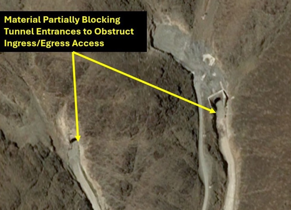 Satellite Imagery Shows Construction Resumes at Iran's Pickaxe Mountain Nuclear Tunnel Complex