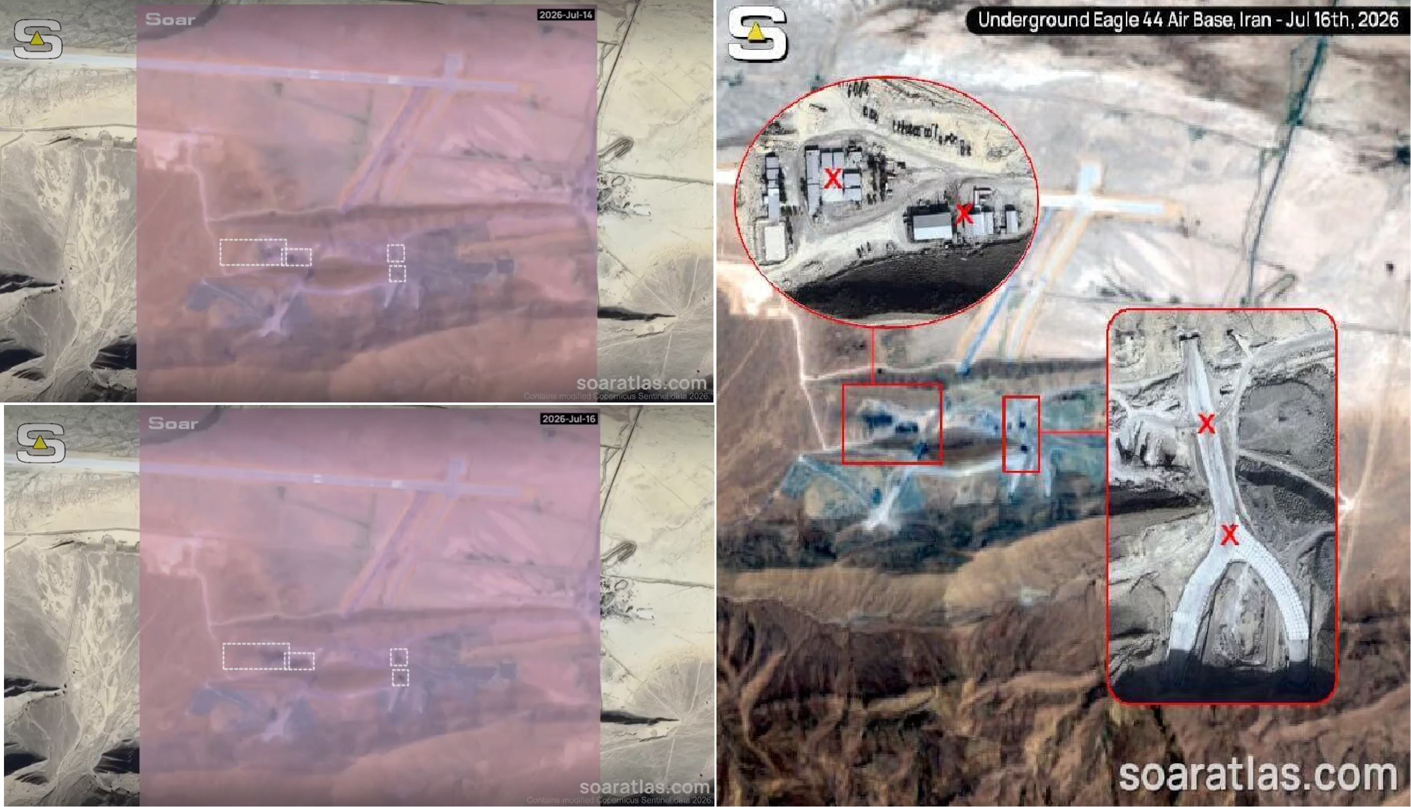 Satellite Images Confirm U.S. Strike on Iran's Oghab 44 Underground Air Base on July 16