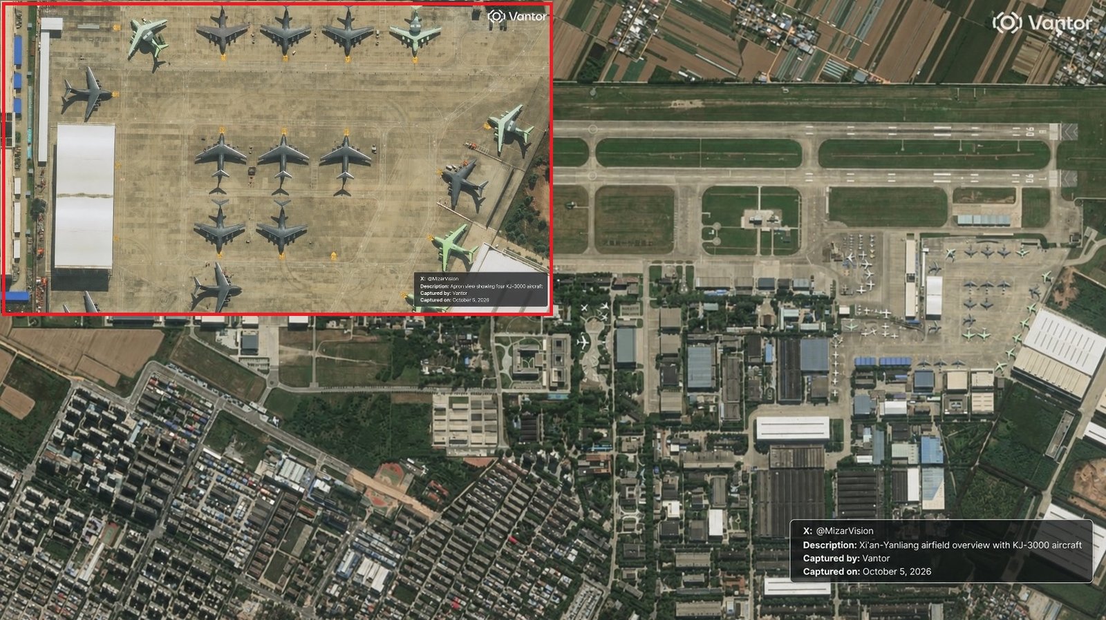 Satellite Images Reveal Four KJ-3000 AEW&C Aircraft at Chinese Aircraft Facility, Hinting at Possible Serial Production