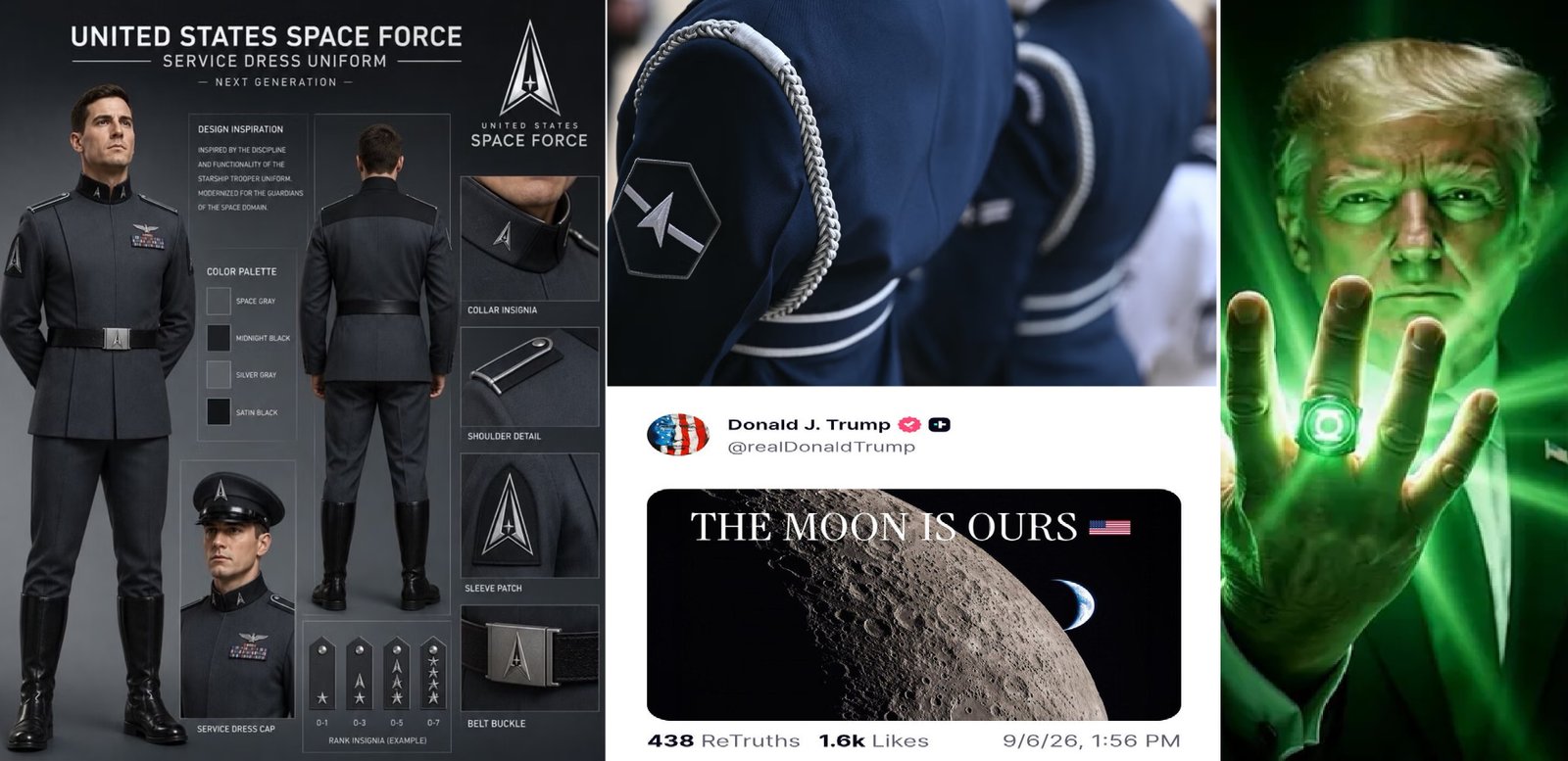 Trump&rsquo;s &lsquo;The Moon Is Ours&rsquo; Post, Space Force Uniform Concept and Green Lantern AI Video Draw Online Backlash