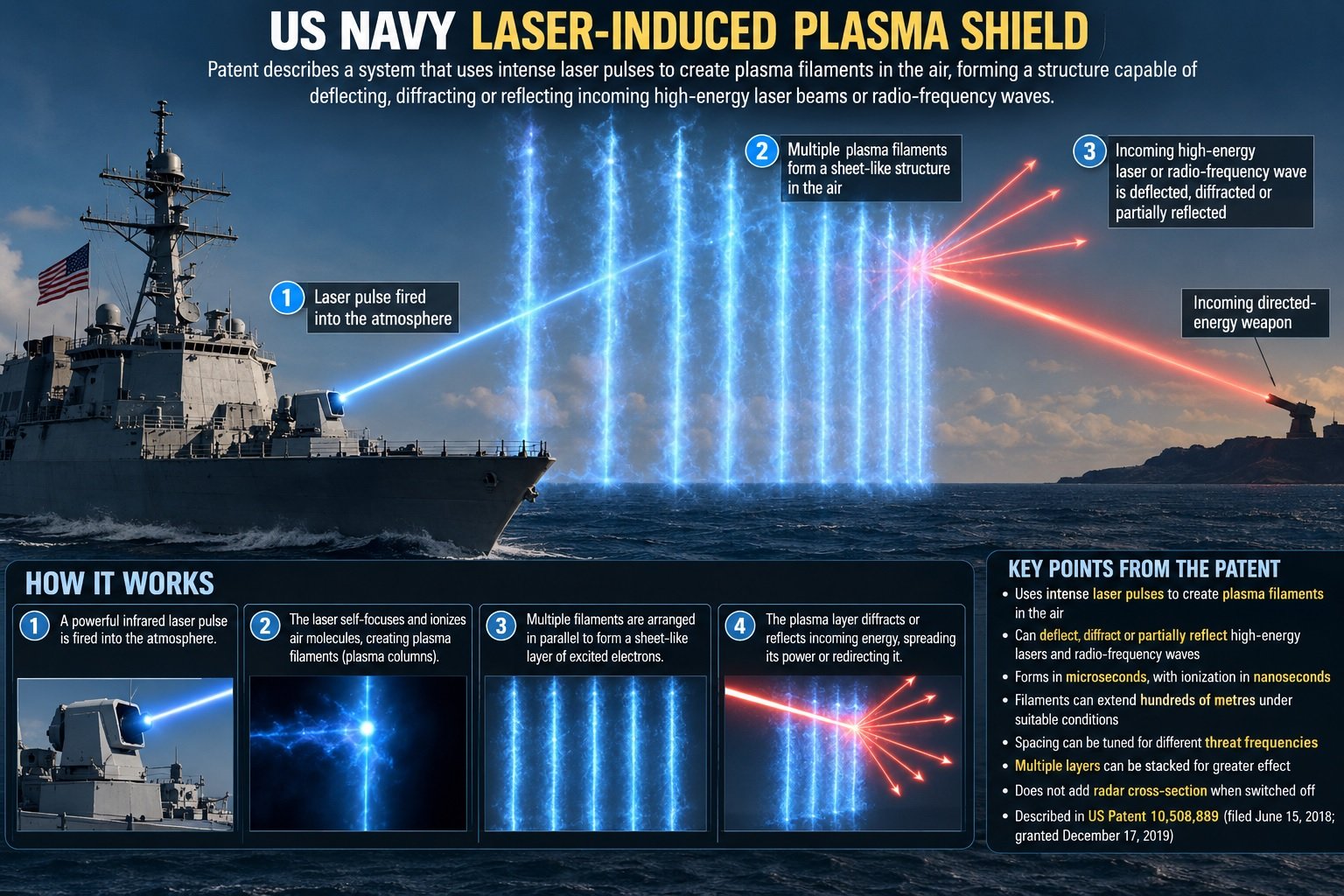 US Navy Patent Details Laser-Induced Plasma System to Deflect Directed-Energy Weapons