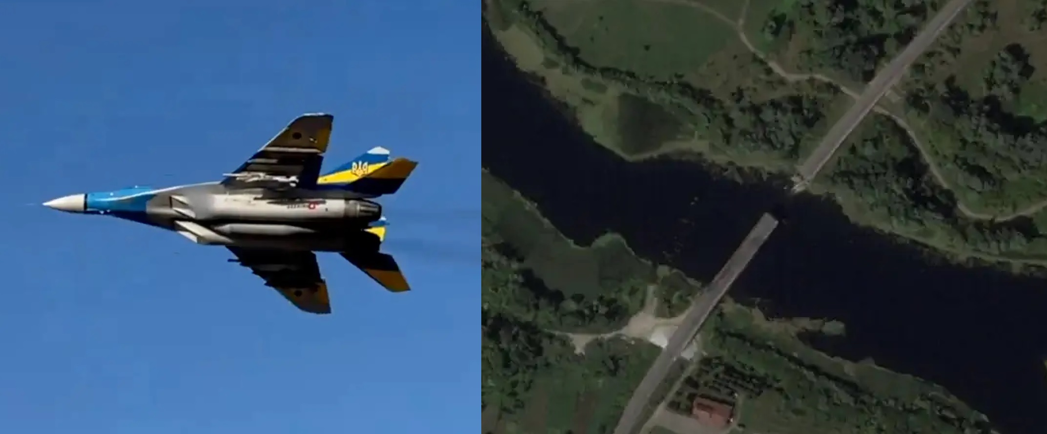 Ukrainian MiG-29s Using JDAM-ER Glide Bombs Destroy Bridge Near Kamianske, Halting Russian Advance Toward Stepove