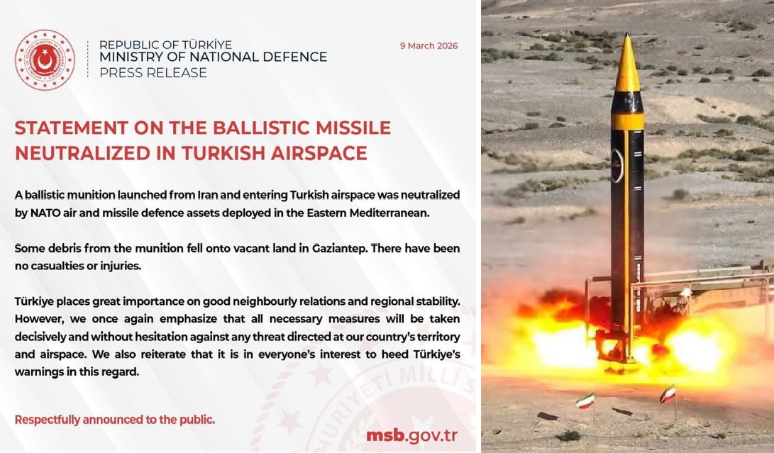 Iran Launches Second Ballistic Missile Toward Turkey, NATO Defenses Shoot It Down Near Gaziantep