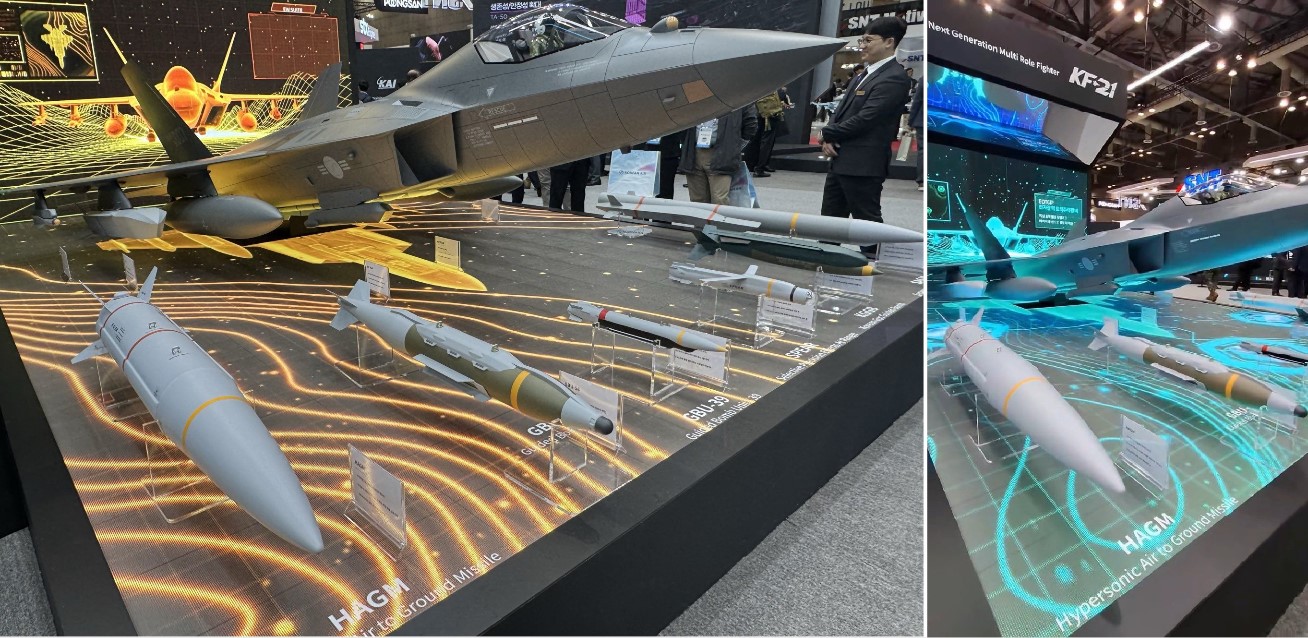 South Korea Unveils Hypersonic Air-to-Ground Missile (HAGM) with the KF-21 Boramae Fighter Jet at ADEX 2025