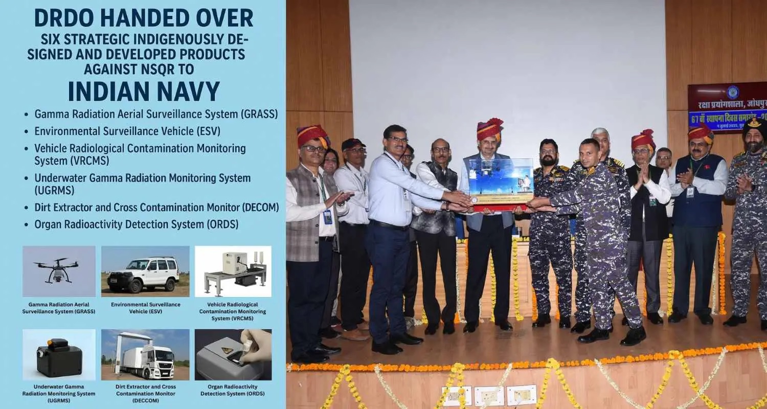 DRDO Hands Over Six Indigenous Radiation Monitoring Systems to Indian Navy