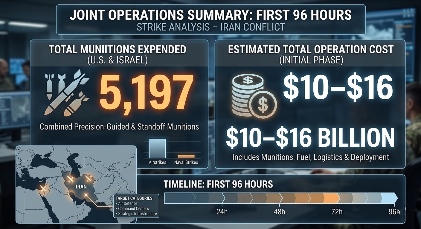 FPRI Report: U.S.-Israel Fired 5,197 Munitions in First 96 Hours of Iran War, Costs Estimated at $10&ndash;$16 Billion