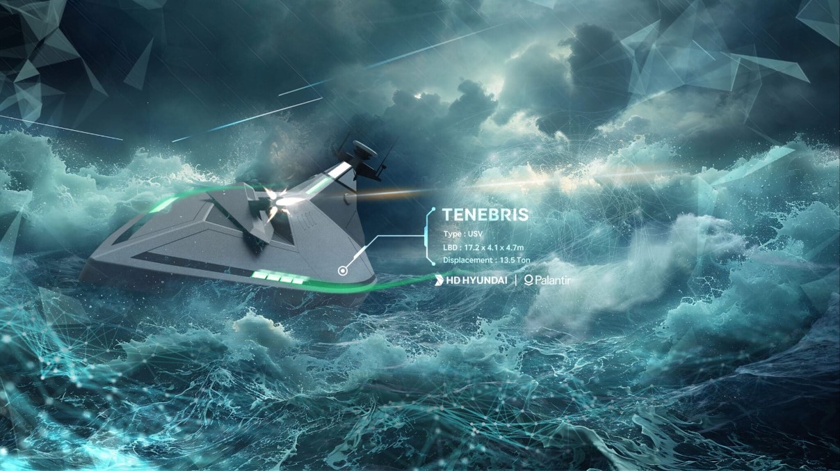 HD Hyundai & Palantir Reveal 'Tenebris' Advanced AI-driven Medium Unmanned Surface Vessel