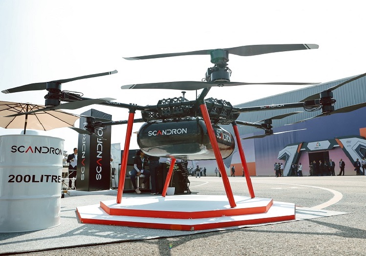 Scandron Unveils CargoMax 20KHC at Aero India 2025: India’s Most Powerful Cargo Drone with 200kg Payload Capacity