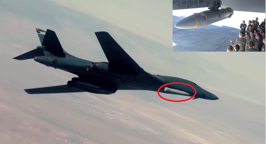 U.S. Air Force Reveals B-1B Lancer Carrying AGM-183A ARRW Hypersonic Weapon for First Time