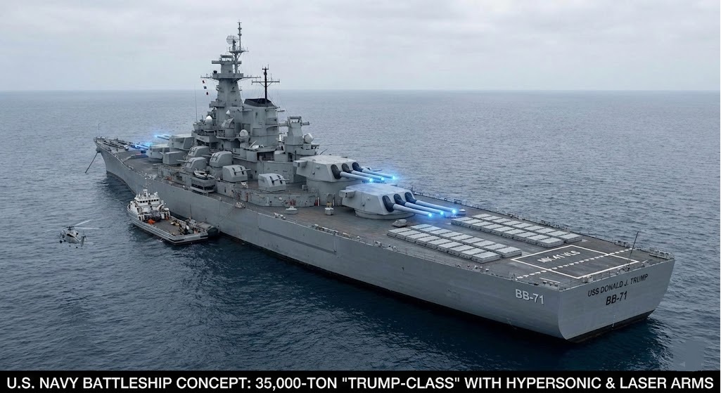 U.S. Navy Announces Trump-Class 35,000-Ton Battleship With Hypersonic Strike and Directed-Energy Weapons